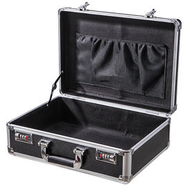 Black Aluminum Case Flight Case Tool Box Metal Hard Briefcase with Dual Locks